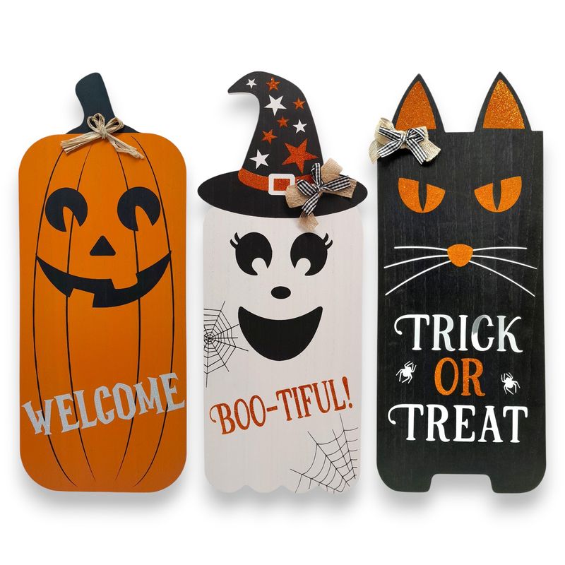 24&quot;x9.5&quot; Halloween MDF Easel Back Standing Decor Assorted