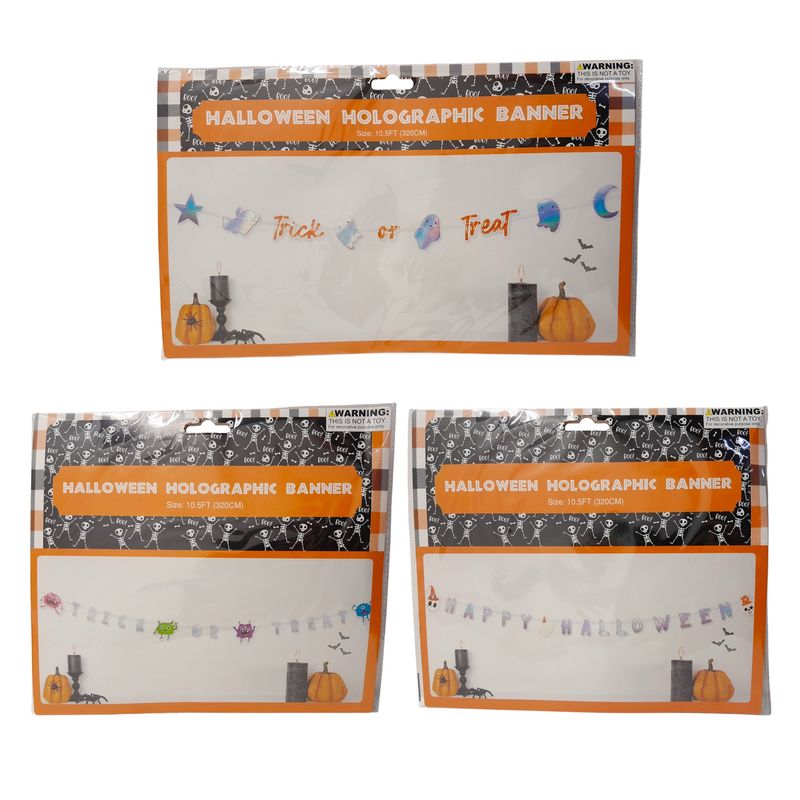 10.5' Holographic Halloween Banner Assorted 10.5' Holographic Halloween Banner Assorted