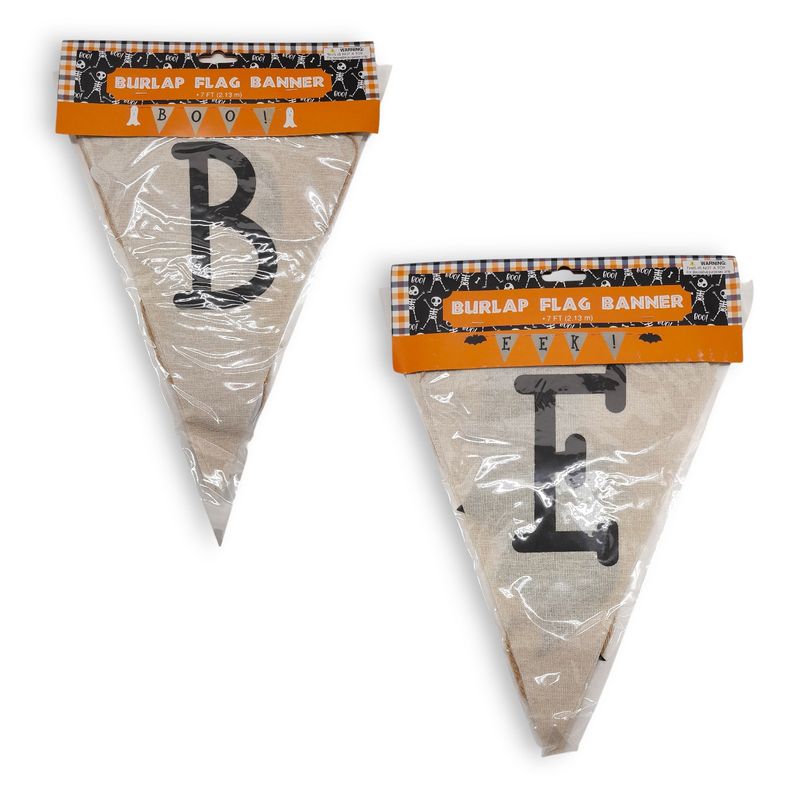 7' Burlap Halloween Banner Assorted Eek/Boo 7' Burlap Halloween Banner Assorted Eek/Boo