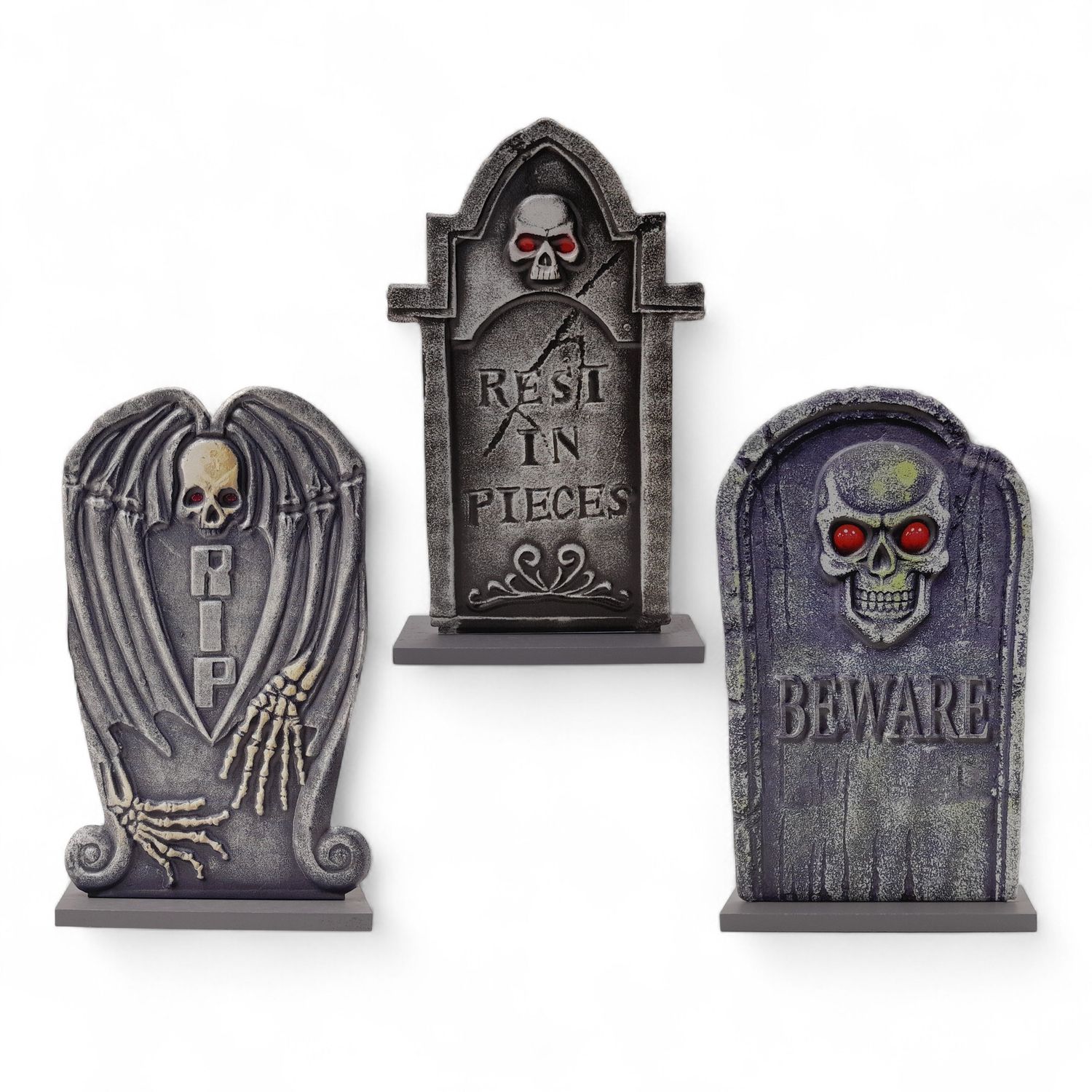 5.5&quot;x 9.3&quot; Metal Embossed Tombstone Table Decor Assorted