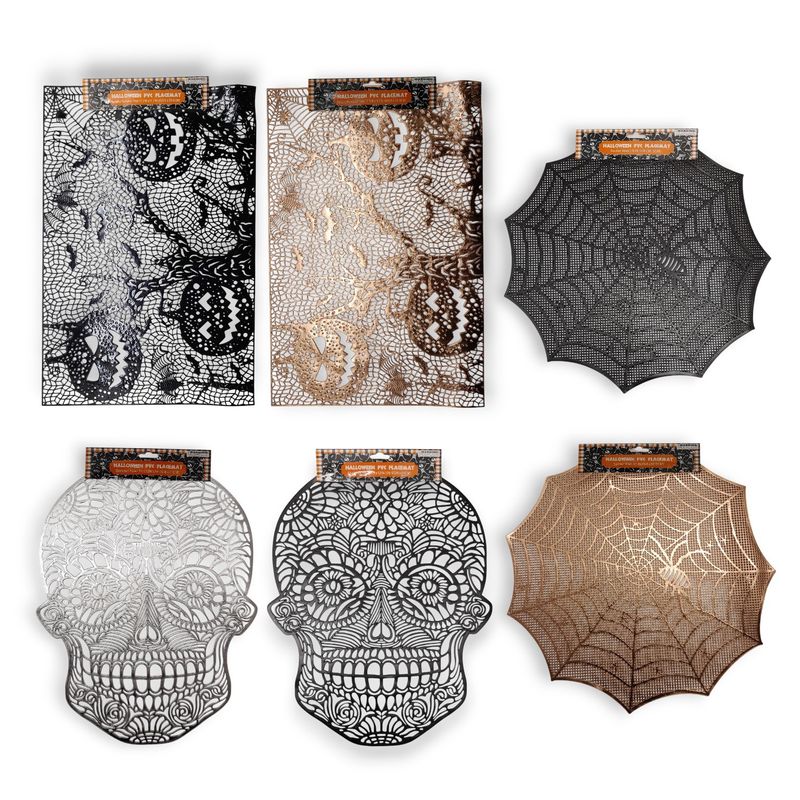 Halloween PVC Placemats Metallic Assorted Halloween PVC Placemats Metallic Assorted