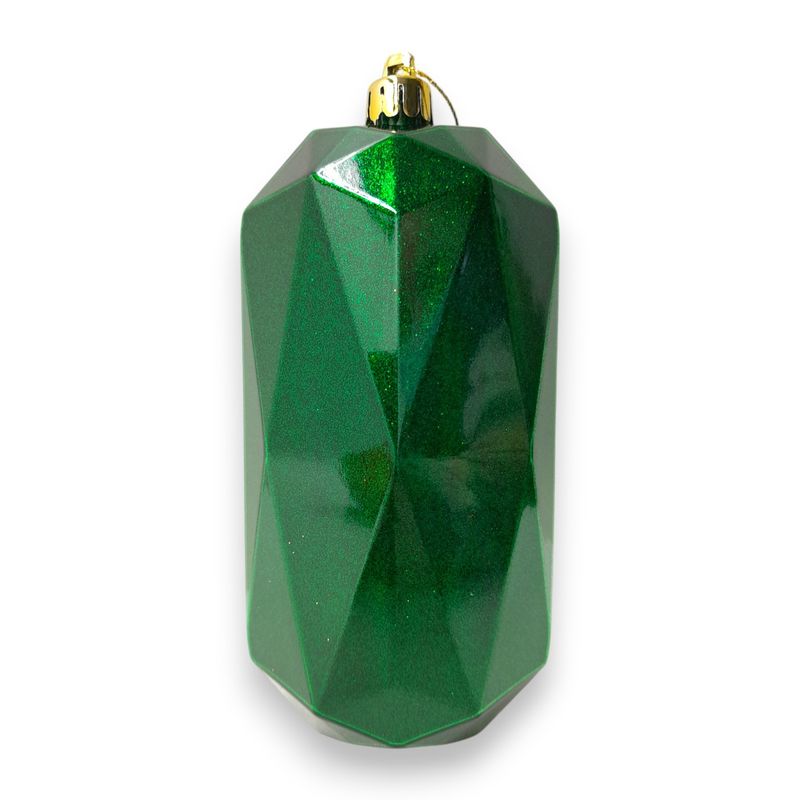 2.5&quot;x5.5&quot; Cubic Rectangle Gem Ornament Emerald (Plastic)