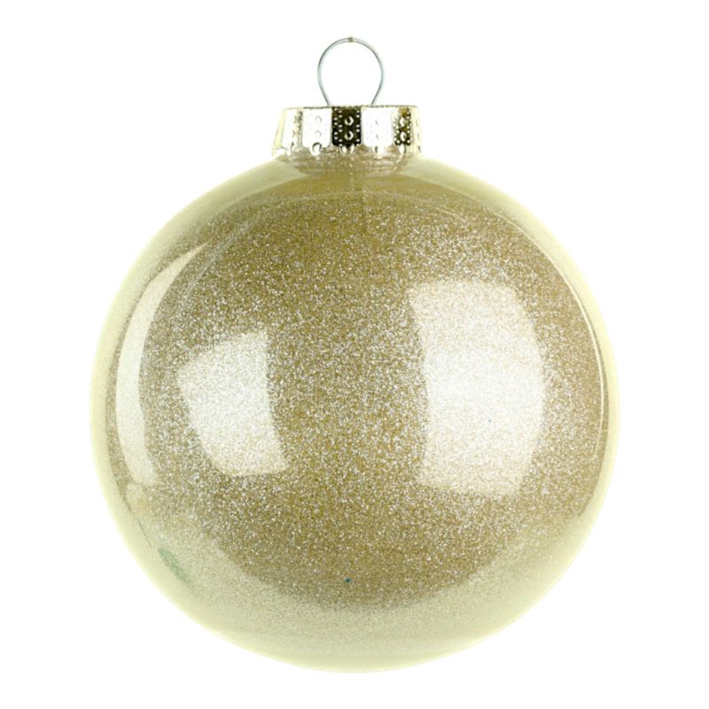 120mm Lacquer Look Glitter Ornament Gold  (Plastic)