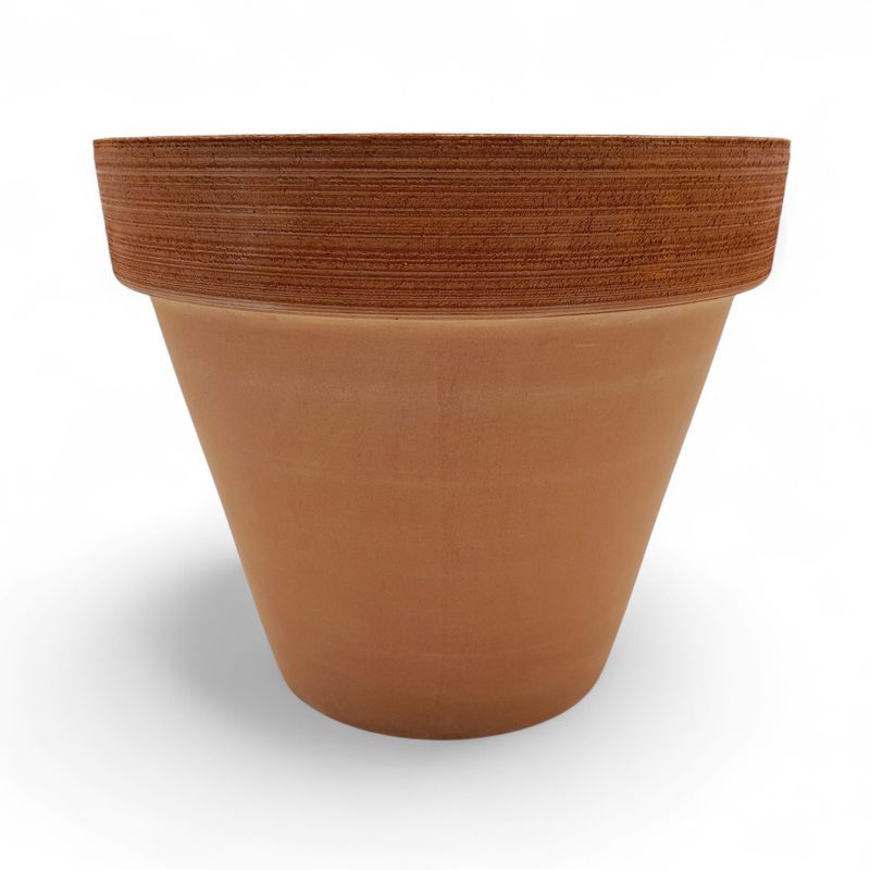 12&quot; Round Terracotta Graffiato Pot (Clay)