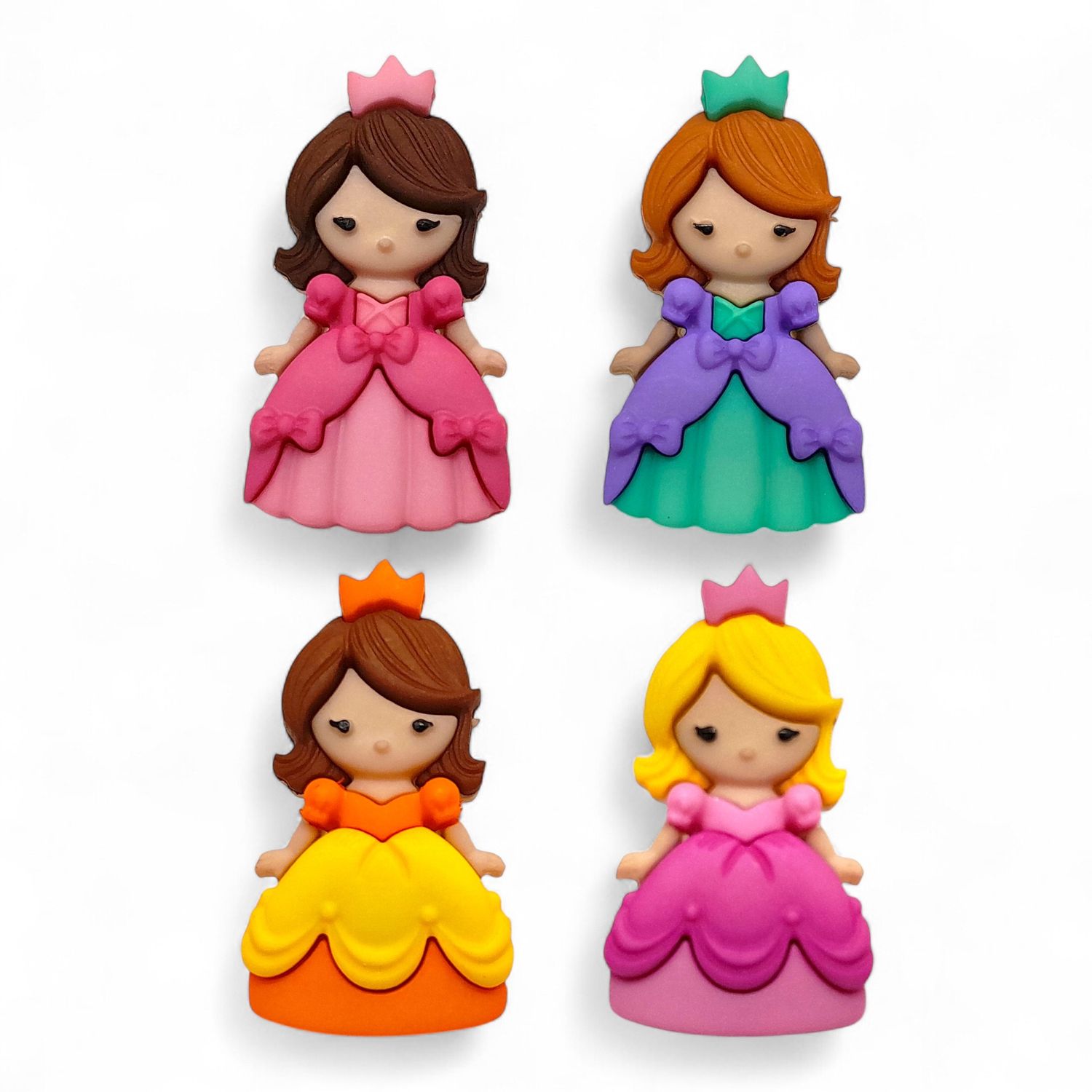 Princess Buttons Multicolor 4pc