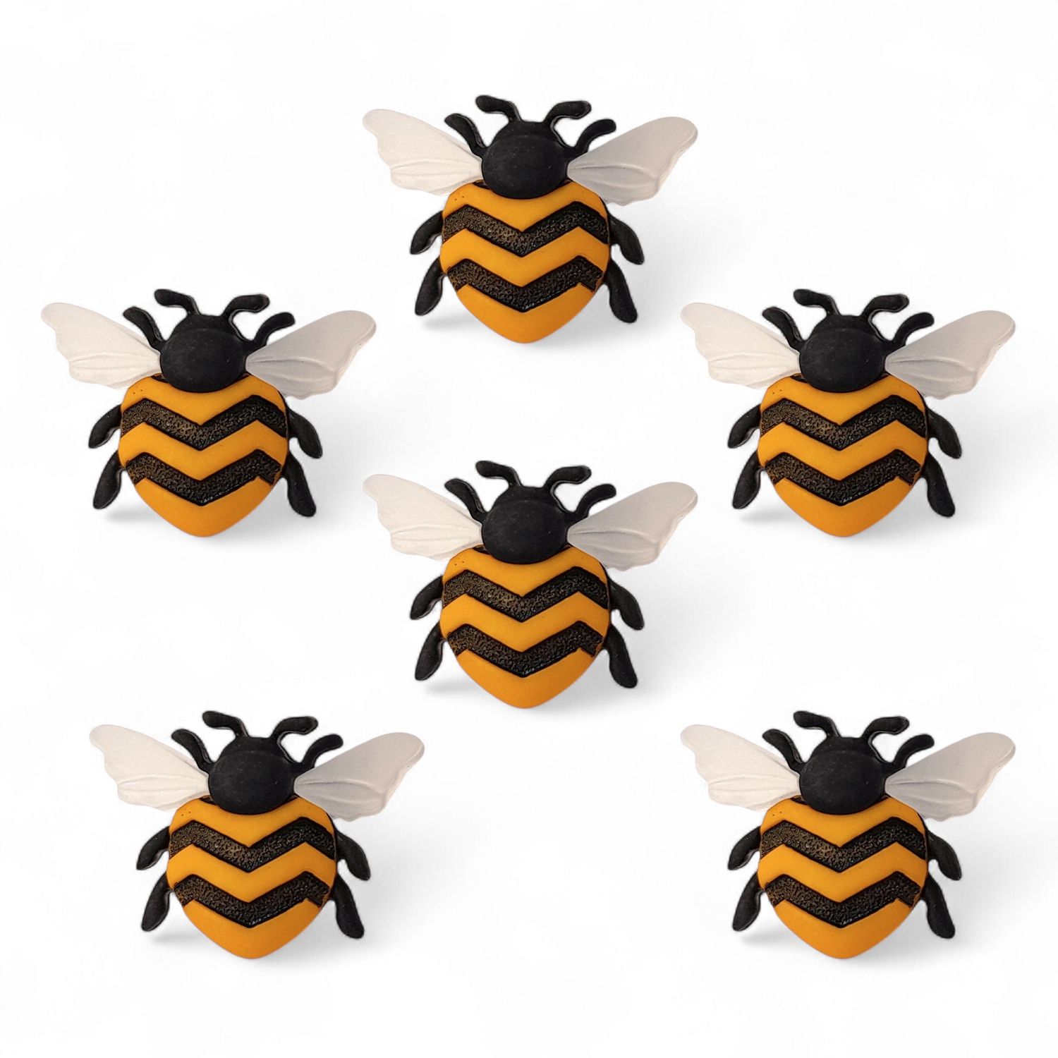 6pc Bumble Bee Buttons