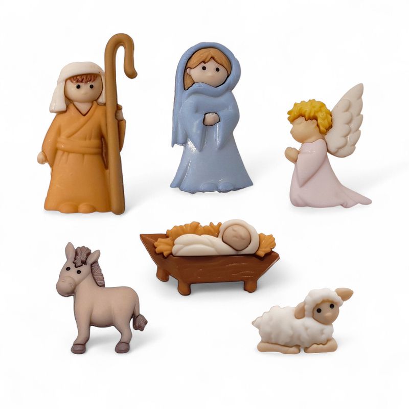 6pc Nativity Buttons
