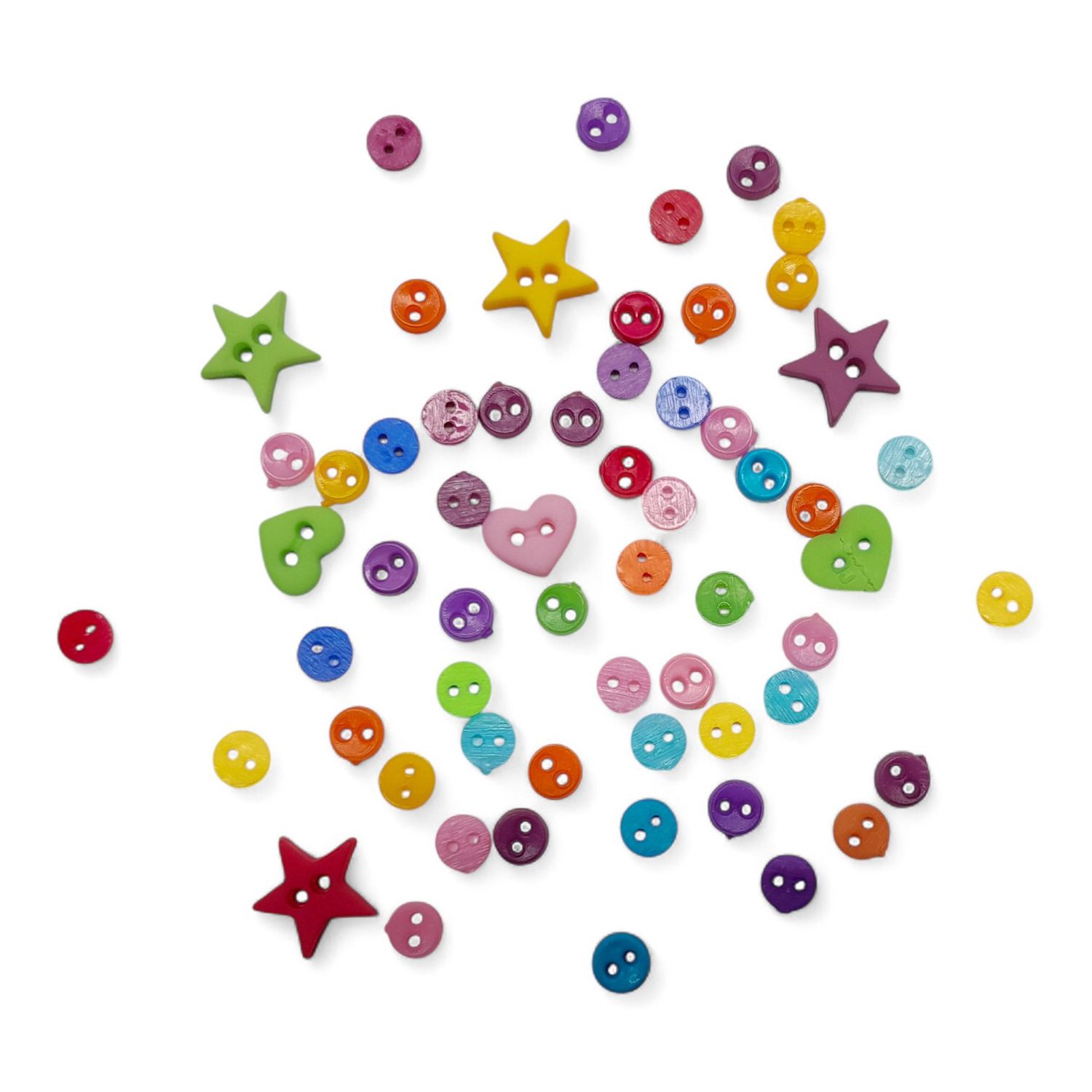 Micro Shape Buttons 2 Hole Multicolor