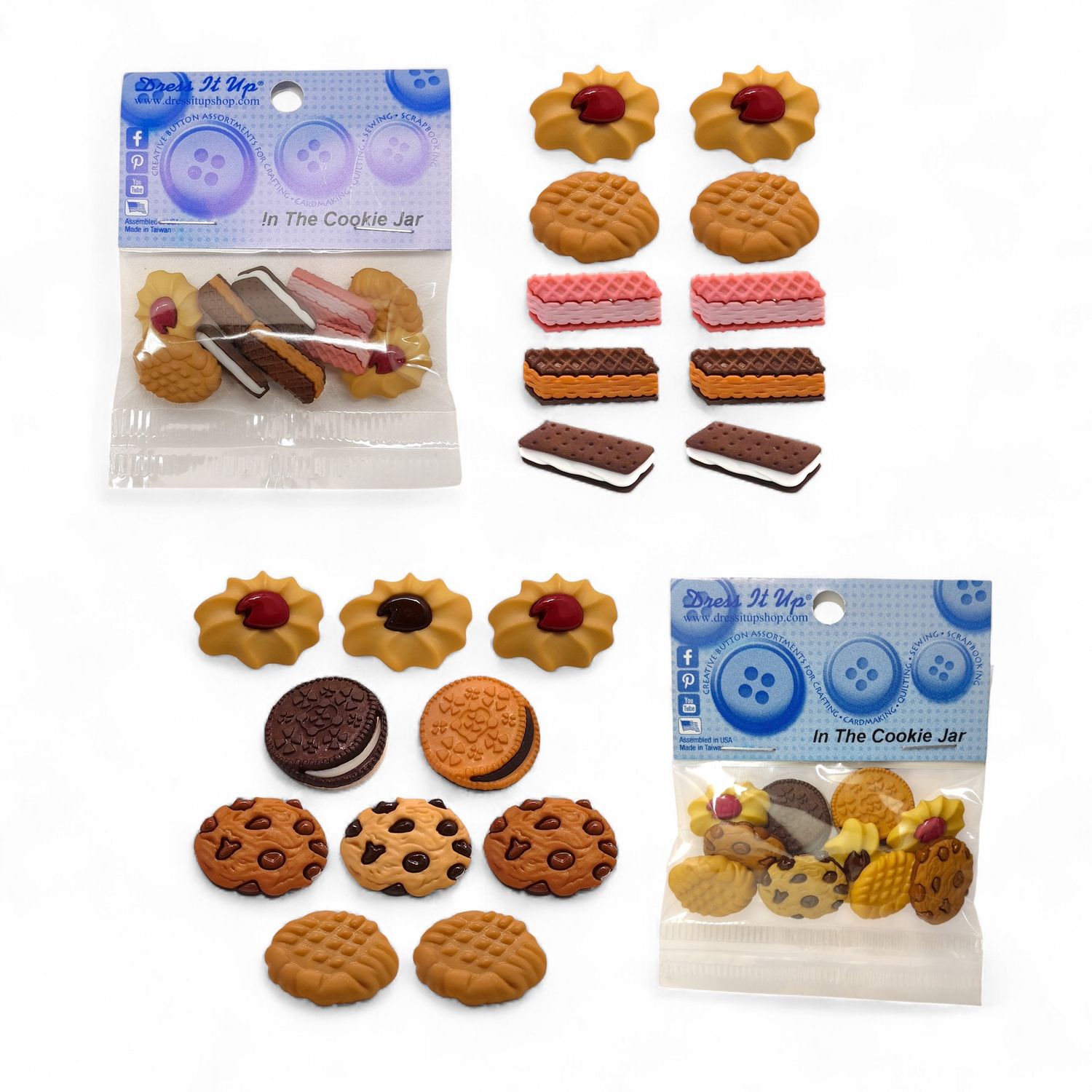 Cookie Jar Baking Buttons Assorted 10pc