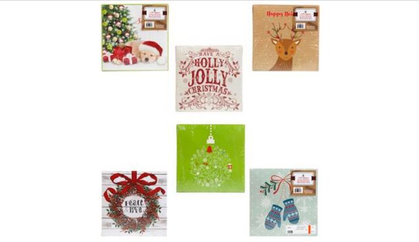 3pc 8"x8"x2" Christmas Gift Box Square Assorted