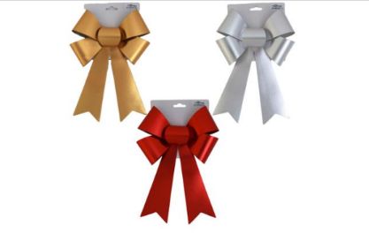 8&quot;x12&quot; 4 Loop Metallic Bow Assorted