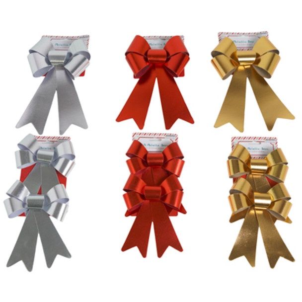 Metallic Bow Assorted (single 6&quot;x10&quot; or 2pc 5.5&quot;x8&quot;)