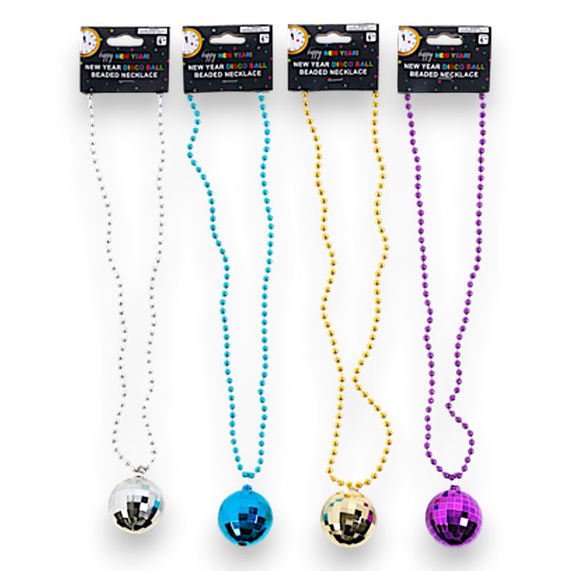 18&quot; New Years Disc Ball Necklace Assorted