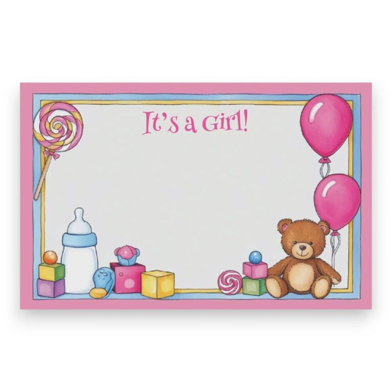 50pc 3.5&quot;x2.25 Enclosure Cards It&#39;s A Girl