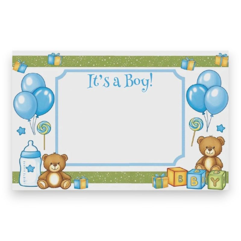 50pc 3.5&quot;x2.25 Enclosure Cards It&#39;s A Boy