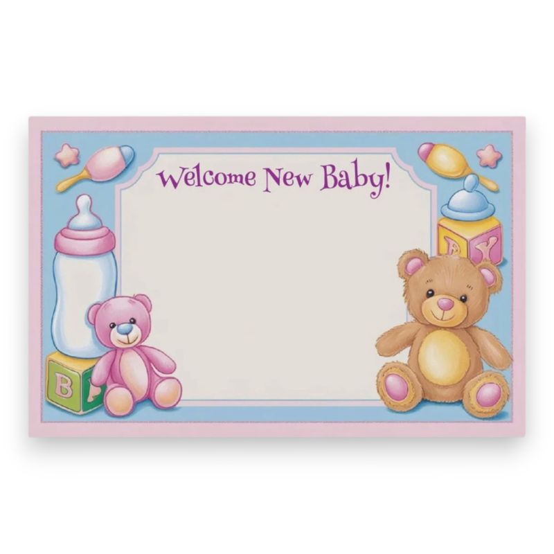 50pc 3.5&quot;x2.25 Enclosure Cards New Baby Pink &amp; Blue