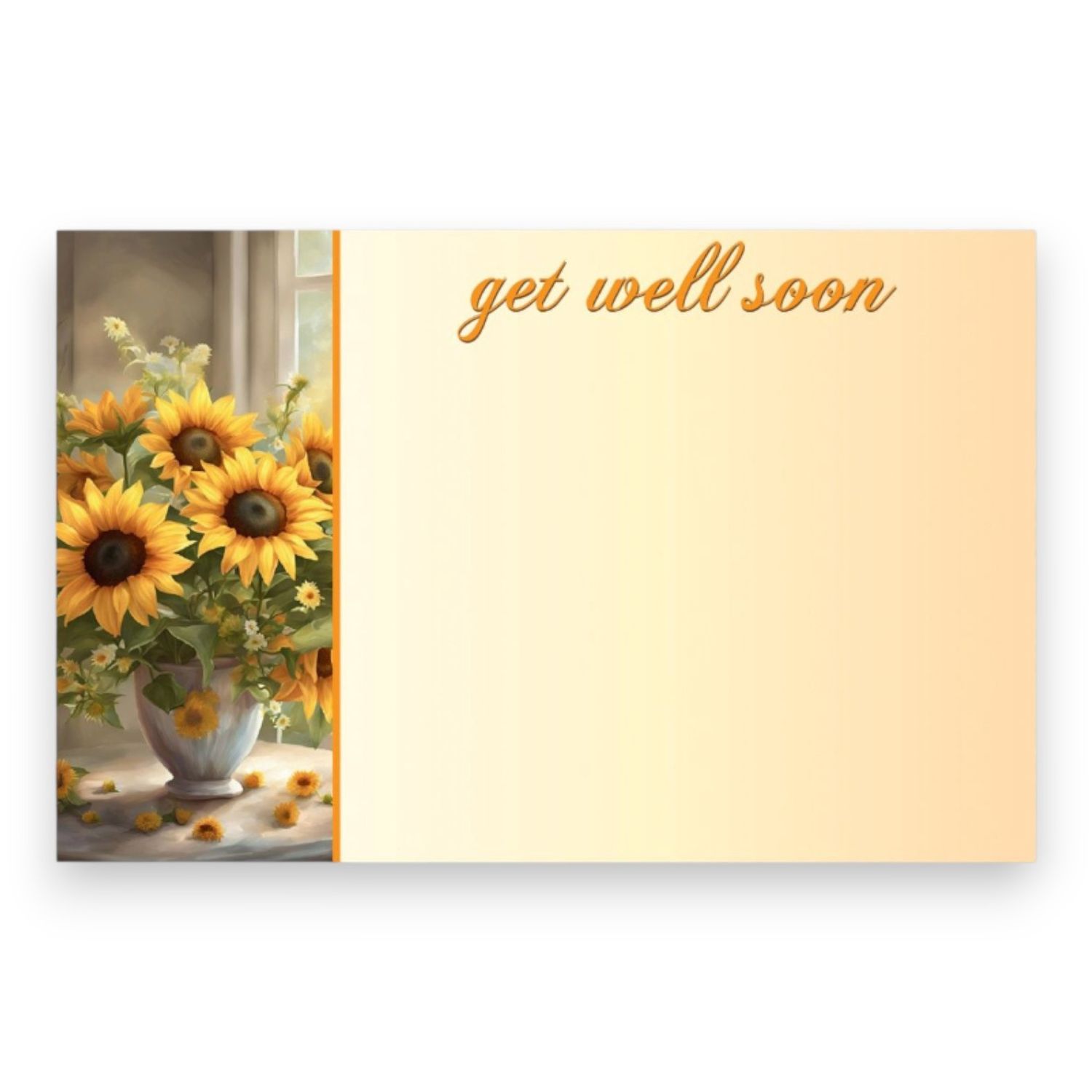 50pc 3.5&quot;x2.25 Enclosure Cards Get Well Soon Sunflowers