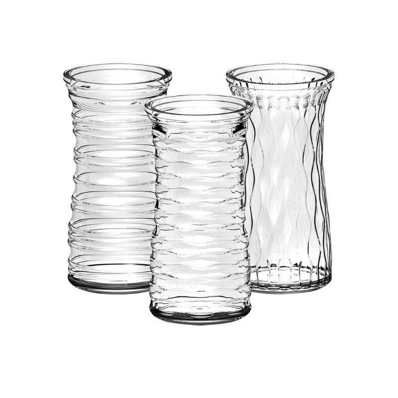 8.5&quot;  Rose Vase (Glass) Assorted