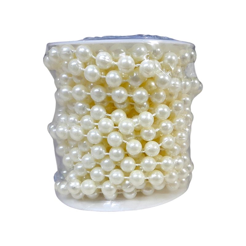8yd 8mm Plastic MOT Pearl Strand Ivory