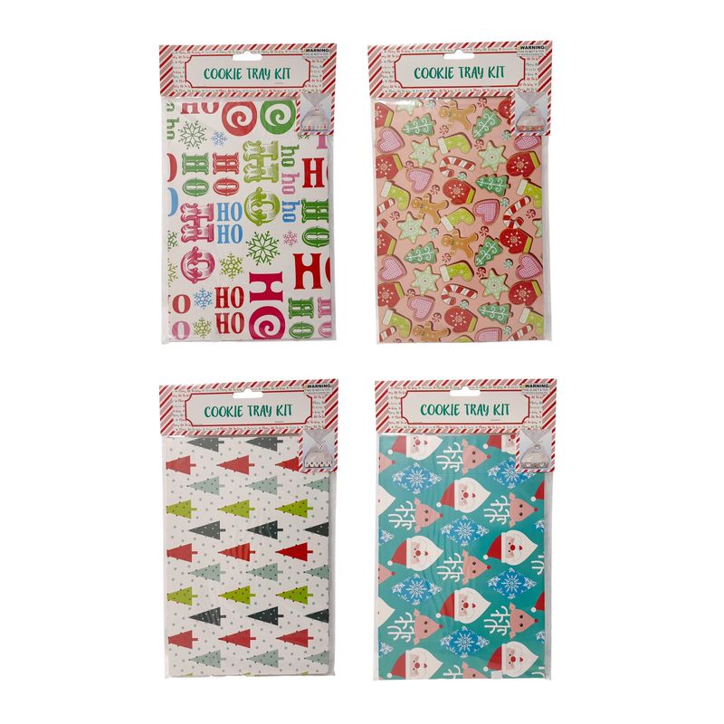 2pc 6.5" Christmas Cookie Trays w/Tags, Bags &amp; Ribbons Assorted