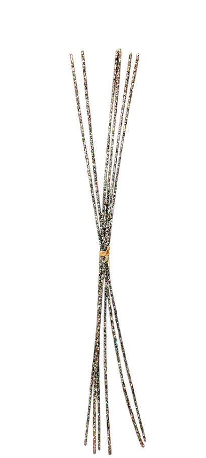 *43" 6pc Glitter Twig Bundle Green