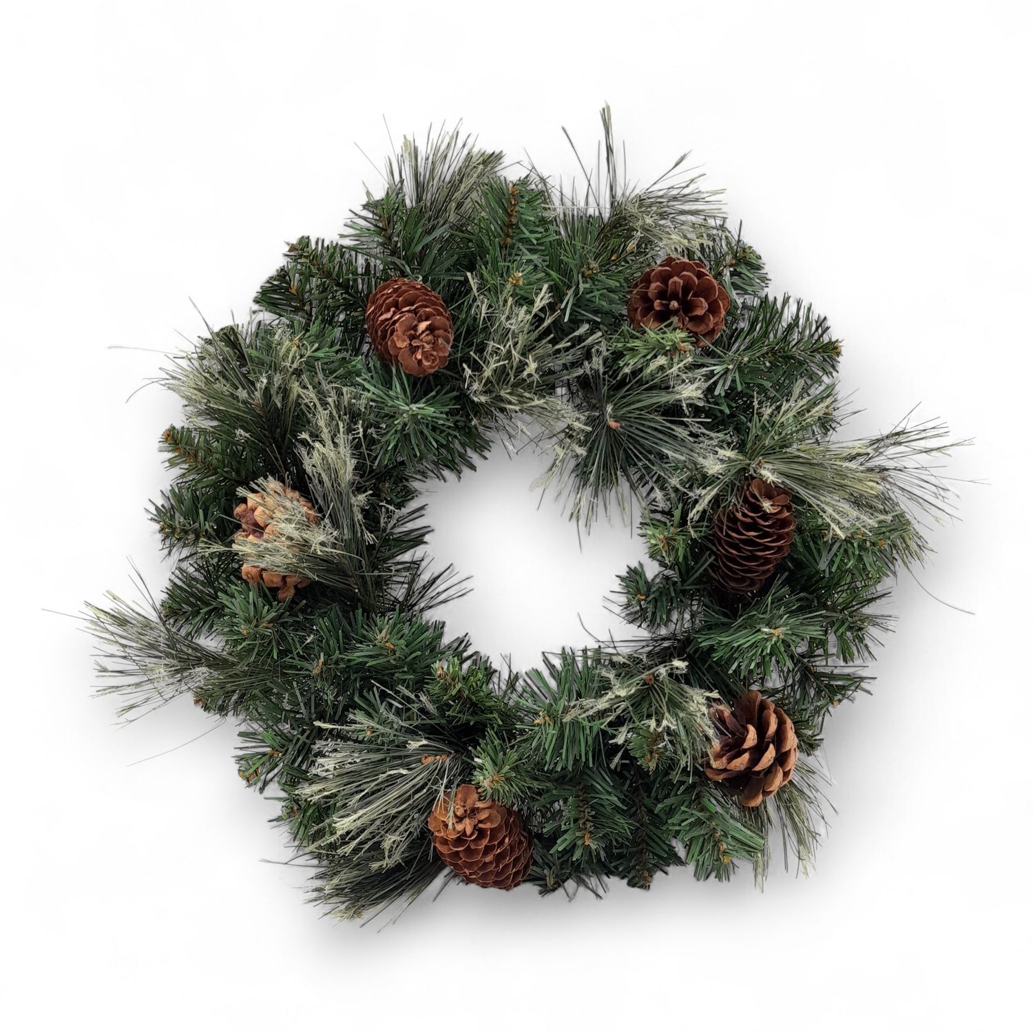12" Mixed Pine Wreath w/Pinecones
