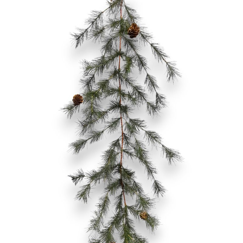 6&#39; Ming Pine Garland w/Pinecones