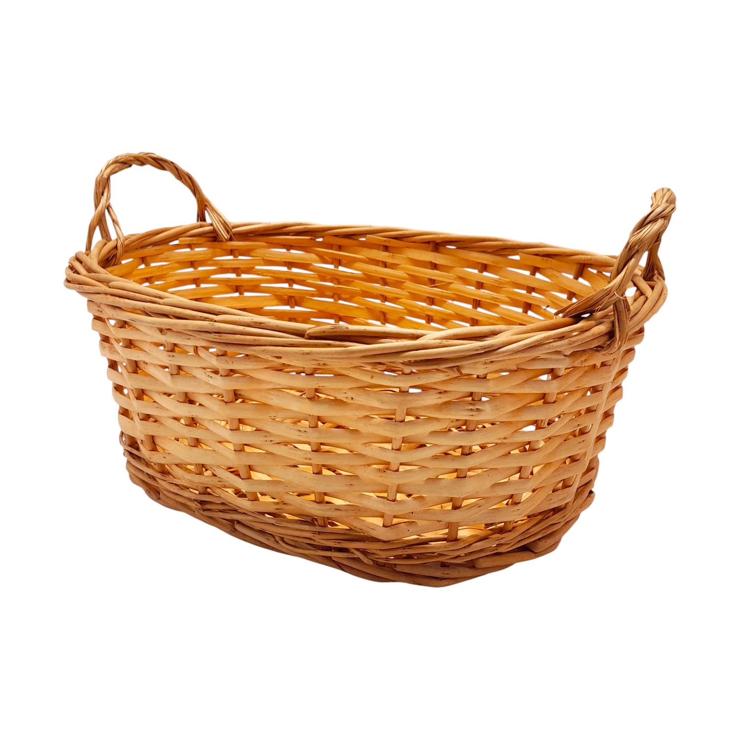 Double Handle Oval Basket  Natural (SM)