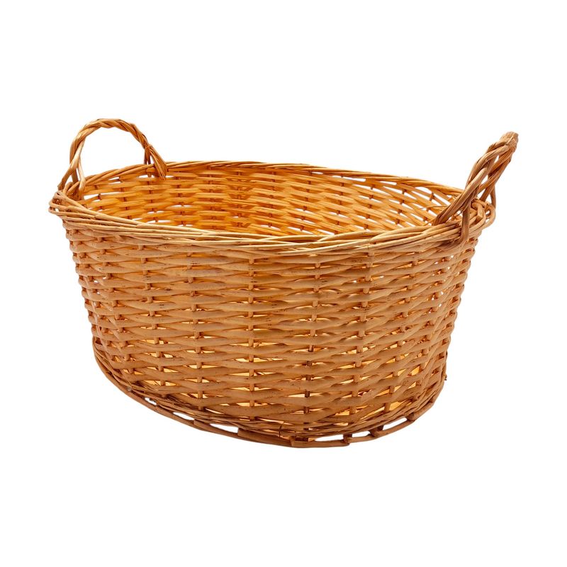 Double Handle Oval Basket  Natural (LG)