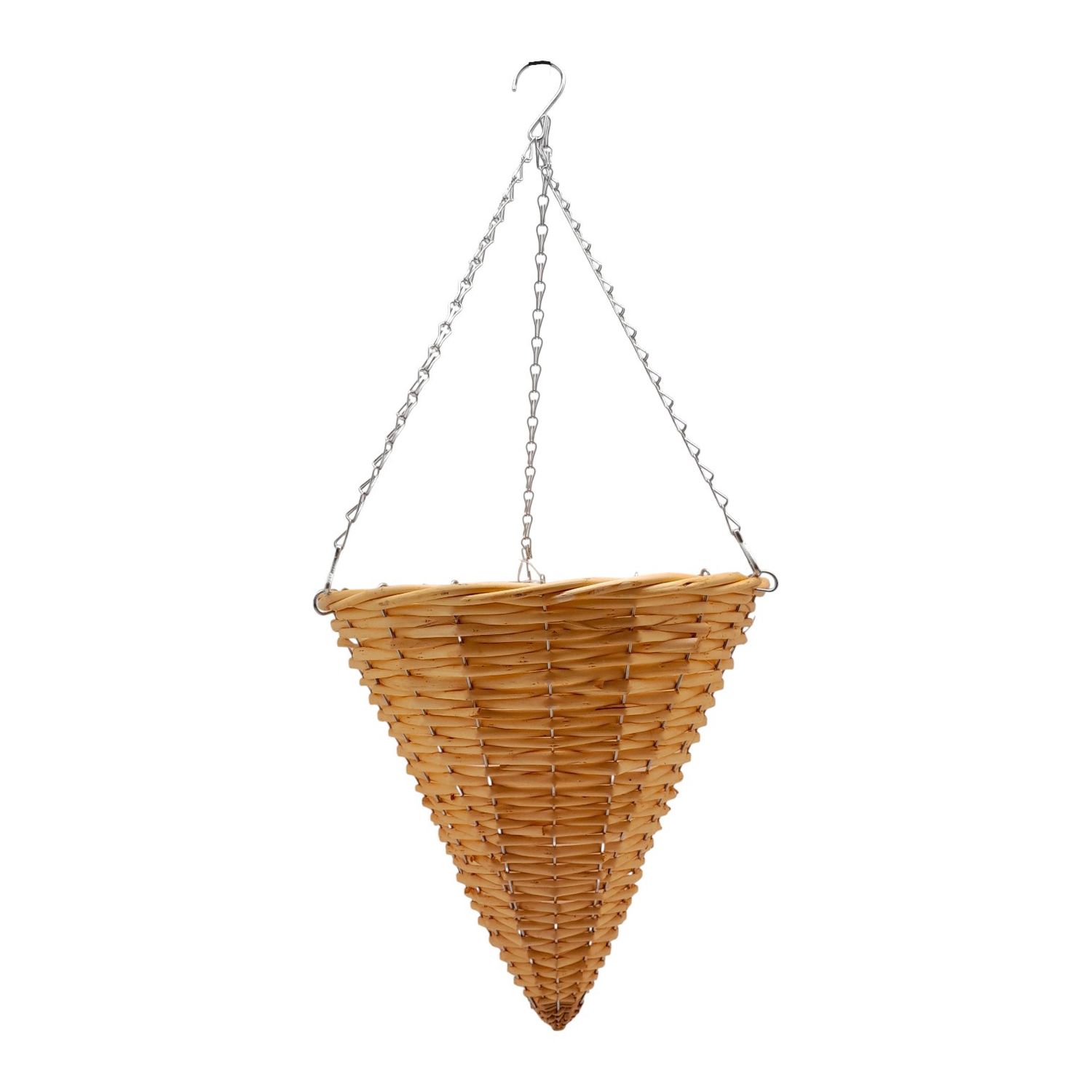 Hanging Cone Basket w/Plastic Liner Natural (LG)