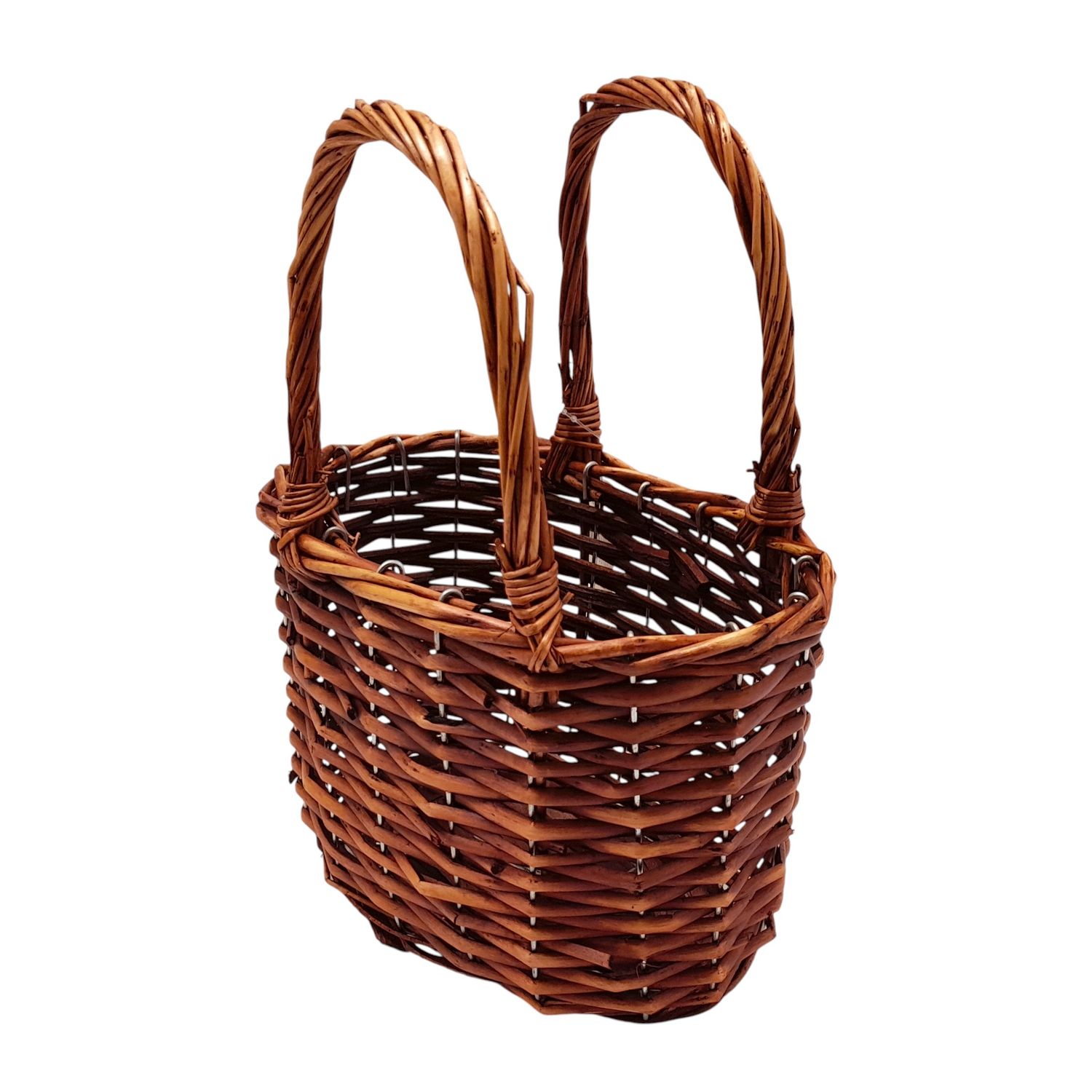 Double Handle Oval Basket Brown (SM)