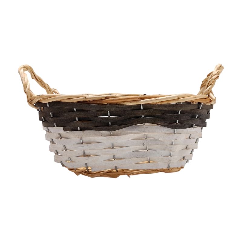 Double Handle Oval Basket Grey/White/Natural (SM)