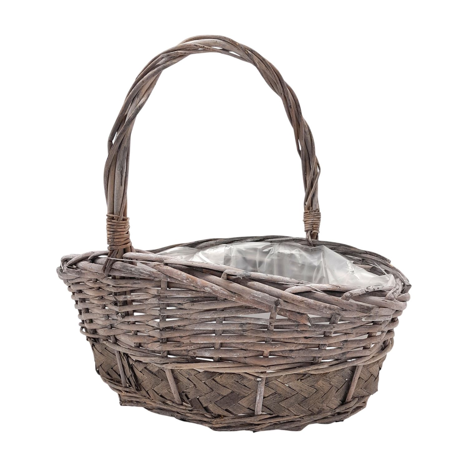 Single Handle Oval Basket Grey  (MD)
