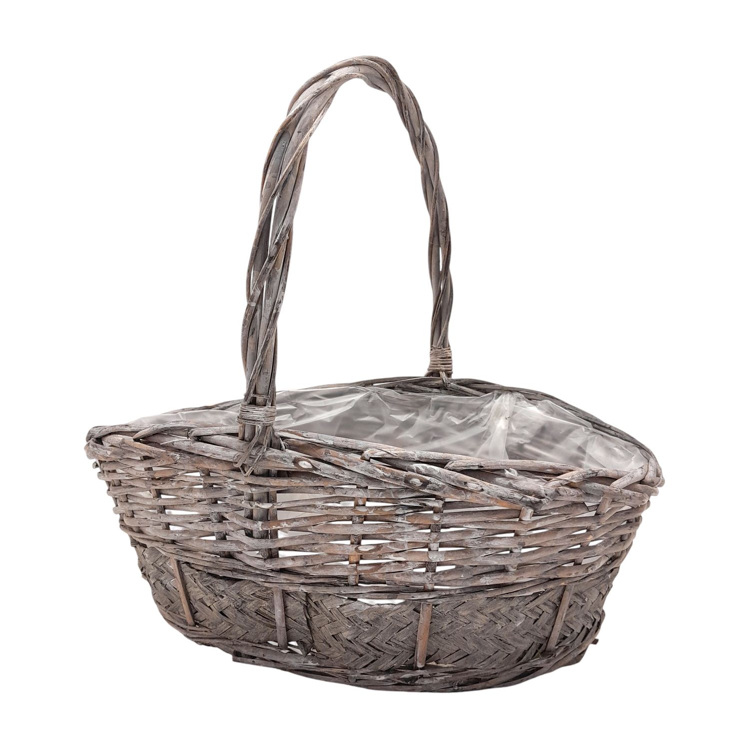 Single Handle Oval Basket Grey  (LG)