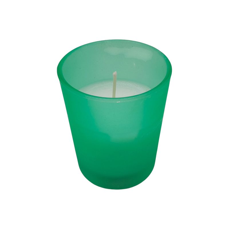 1pc Frosted Glass Filled Votive Green