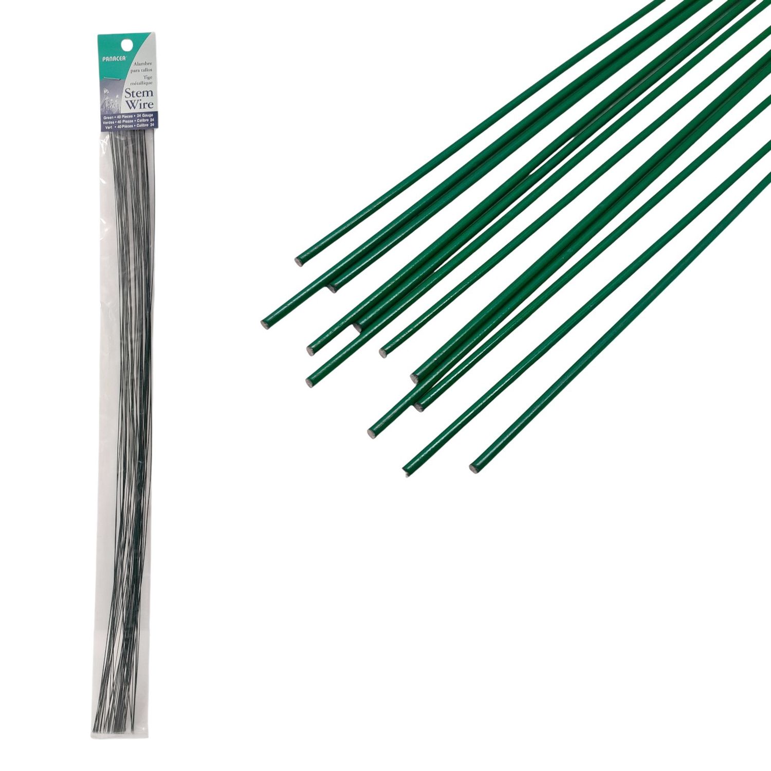 40pc 18" 24 Gauge Wrap Wire Green