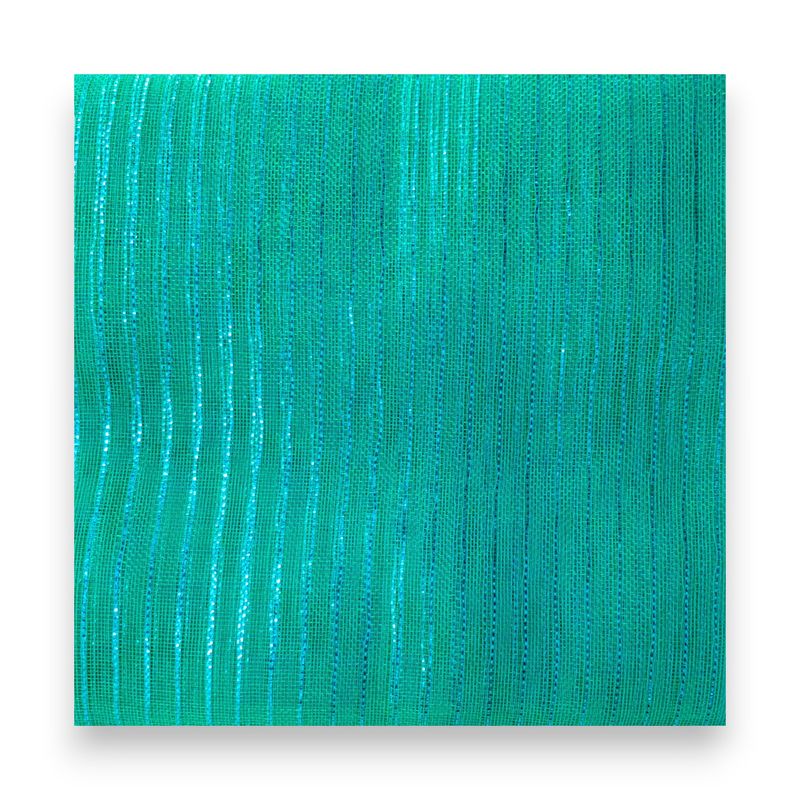 40pc 10.5&quot; Square Fine Weave Metallic Mesh Teal w/Turquoise Foil