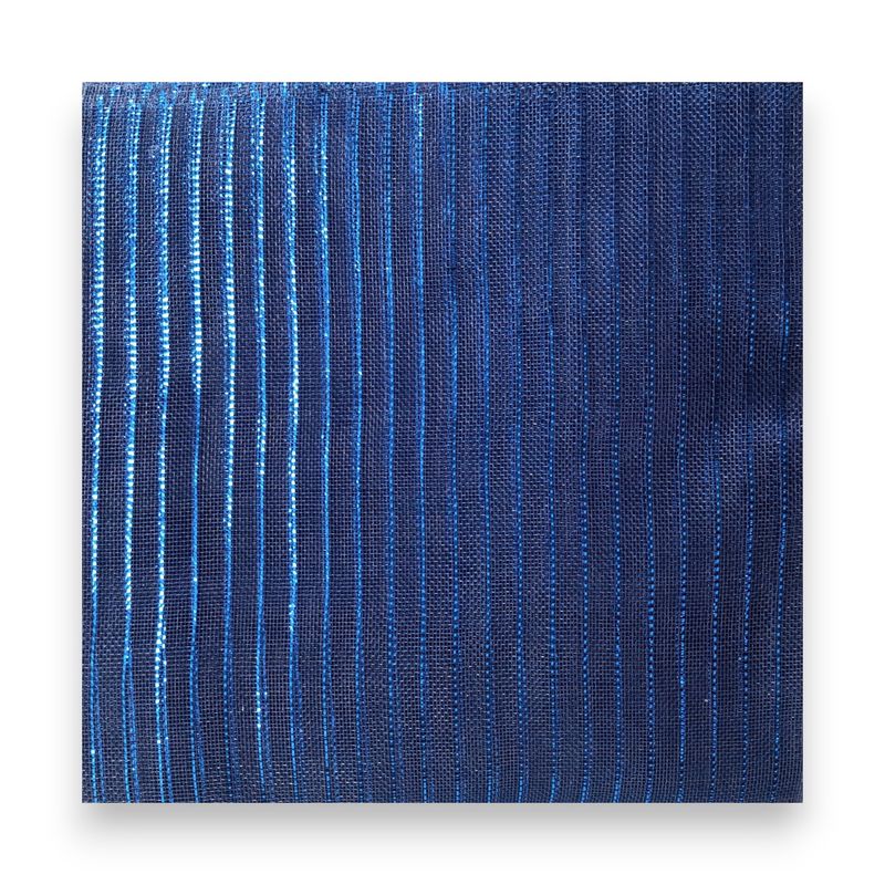 40pc 10.5&quot; Square Fine Weave Metallic Mesh Navy Blue w/Royal Blue Foil