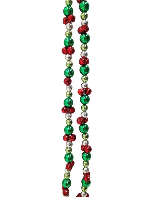 58&quot; Jingle Bell Garland Red/Green/Silver