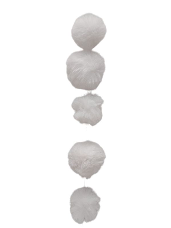 64&quot; Snow Ball Pom-Pom Garland White