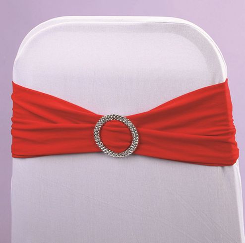 6pc 12&quot; Spandex Sash w/Buckle Red