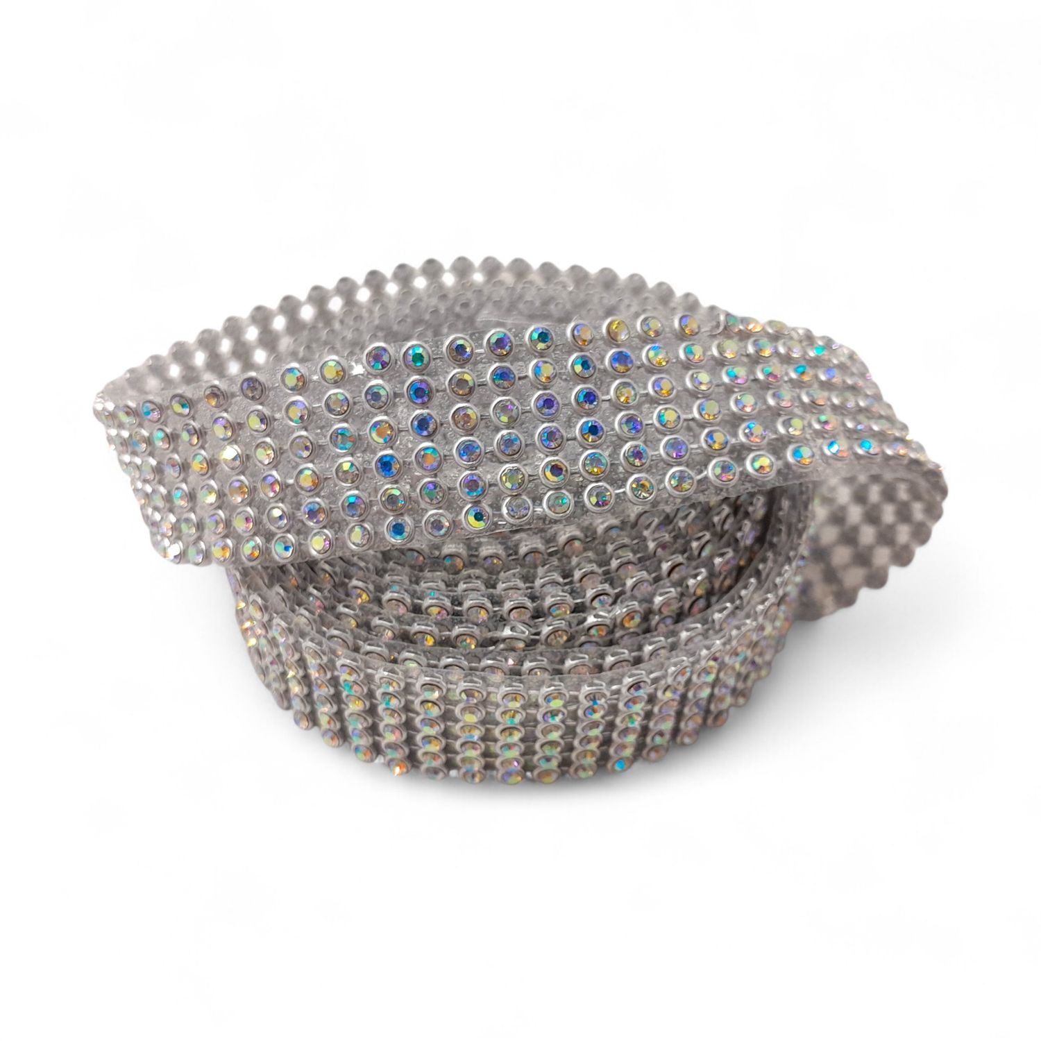 0.75"x2yd Rhinestone Ribbon Iridescent