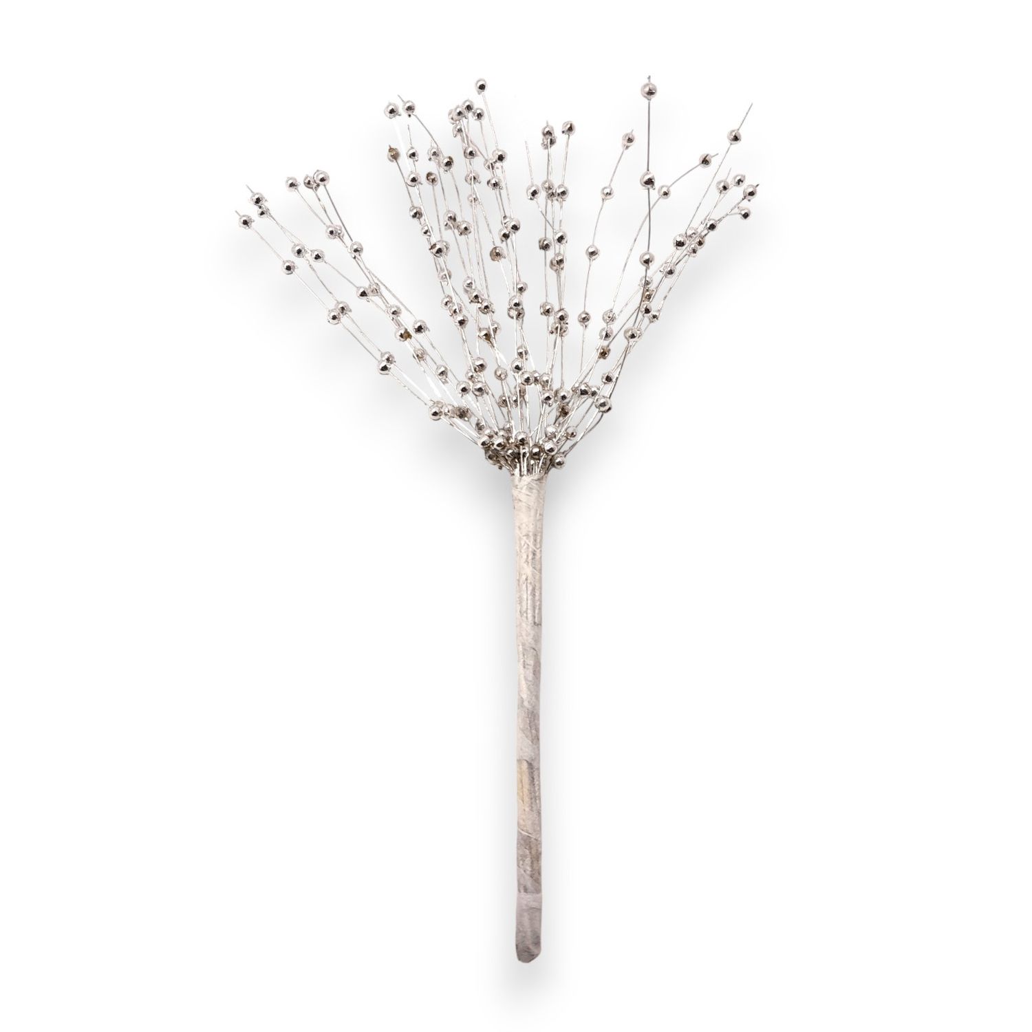 7" Straight Pearl Spray Silver