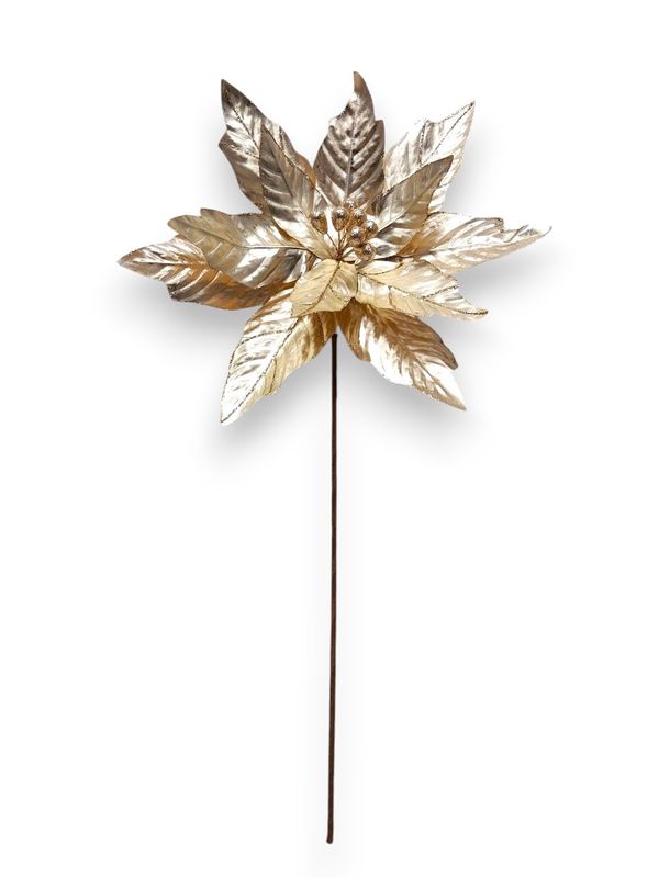20" Metallic Poinsettia Champagne