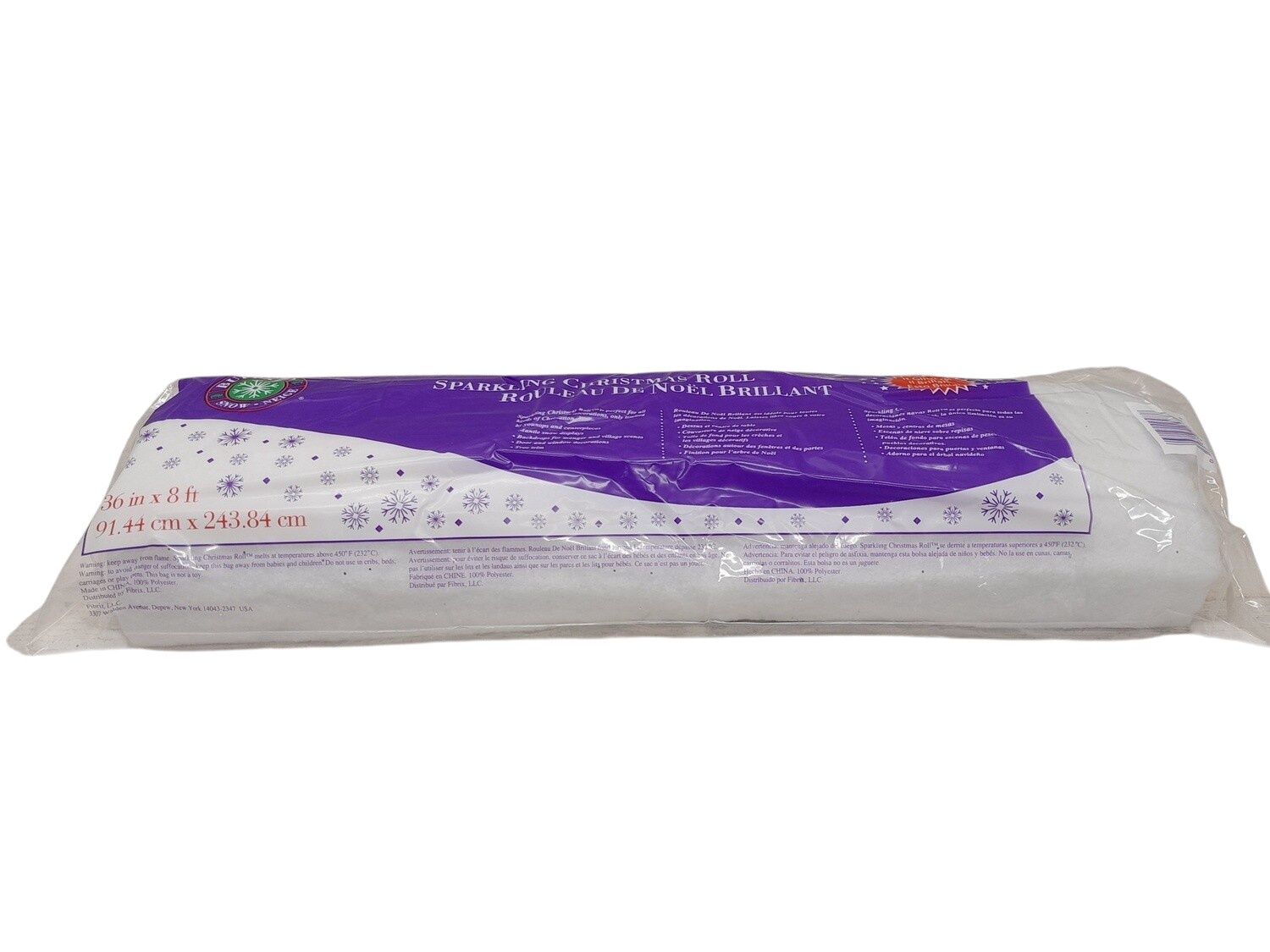 36"x8' Glitter Snow Tex Roll