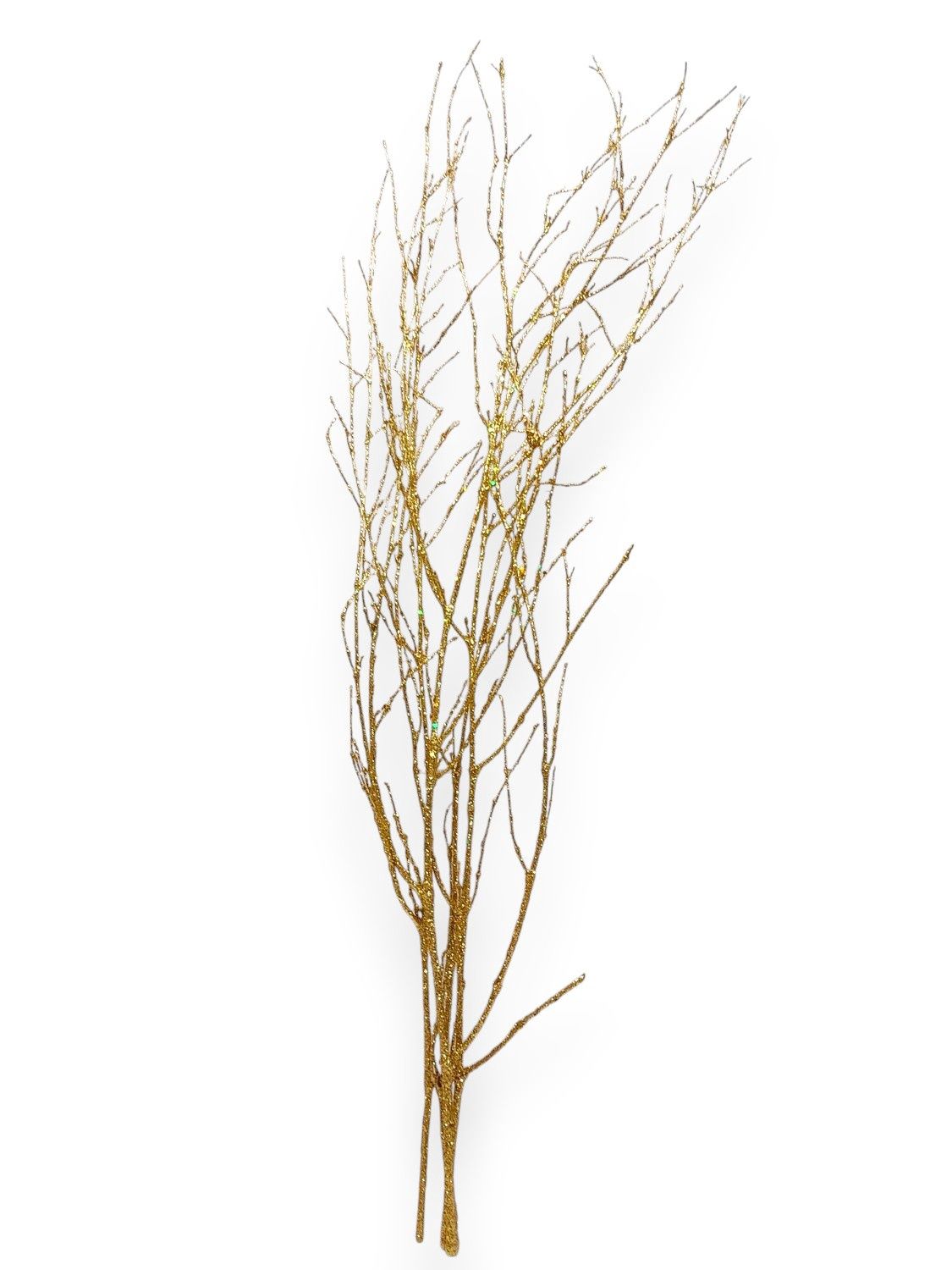 36" Glitter Twig Spray Gold