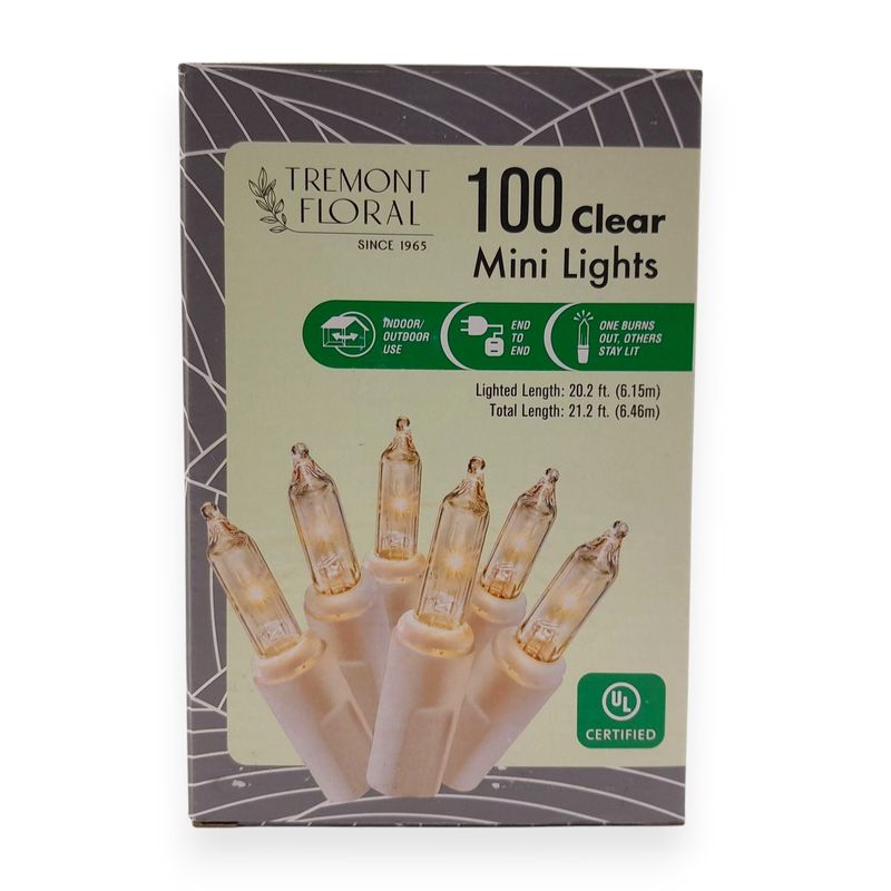 100 Light White Wire Clear Bulb