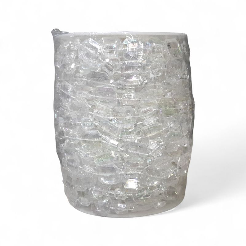 24yd 7x9mm &amp; 13x15mm Acrylic Rectangle Bead Strand Clear AB