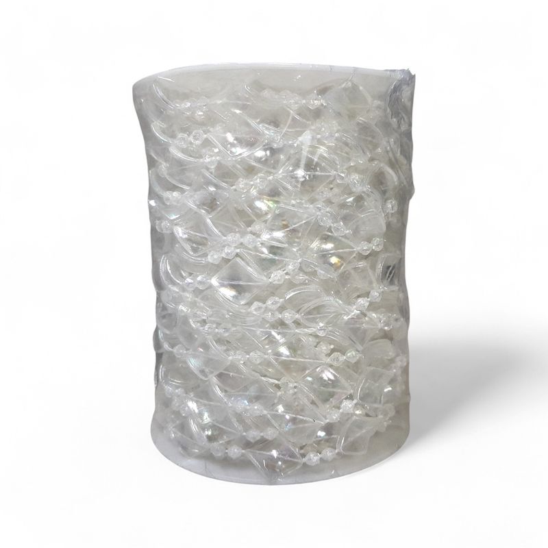 20yd 13mm x18mm Acrylic Twisted Bead Strand Clear