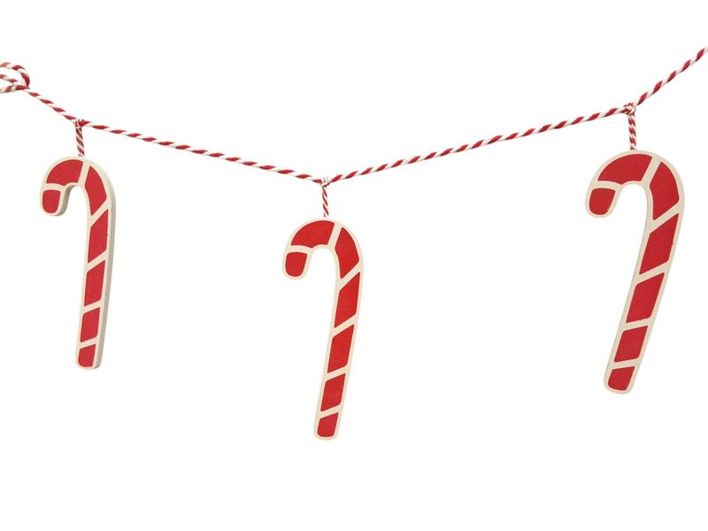 *6&quot;x5.9&#39; Wood Candy Cane Garland